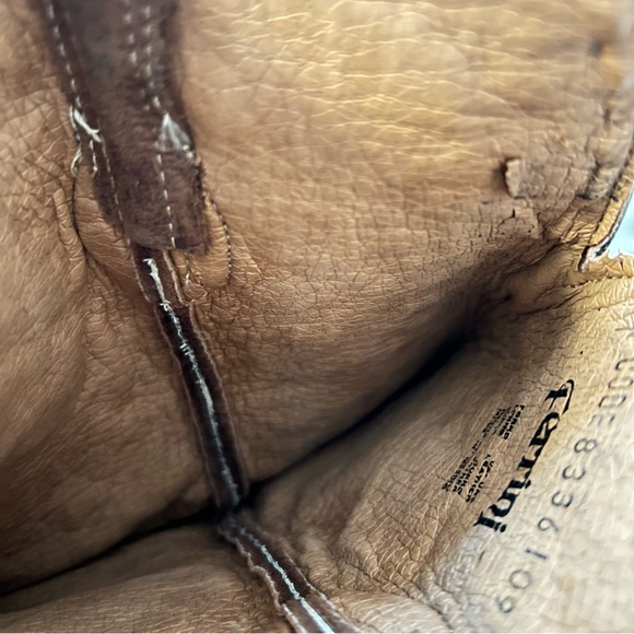 Ferrini Leather Western Boots Turquoise Brown Pointed Toe Studded – Women’s 7.5 - Picture 12 of 14